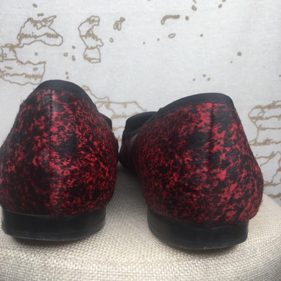 Nine West Size 11 Red Calf Hair Leather Flats - Picture 13 of 15